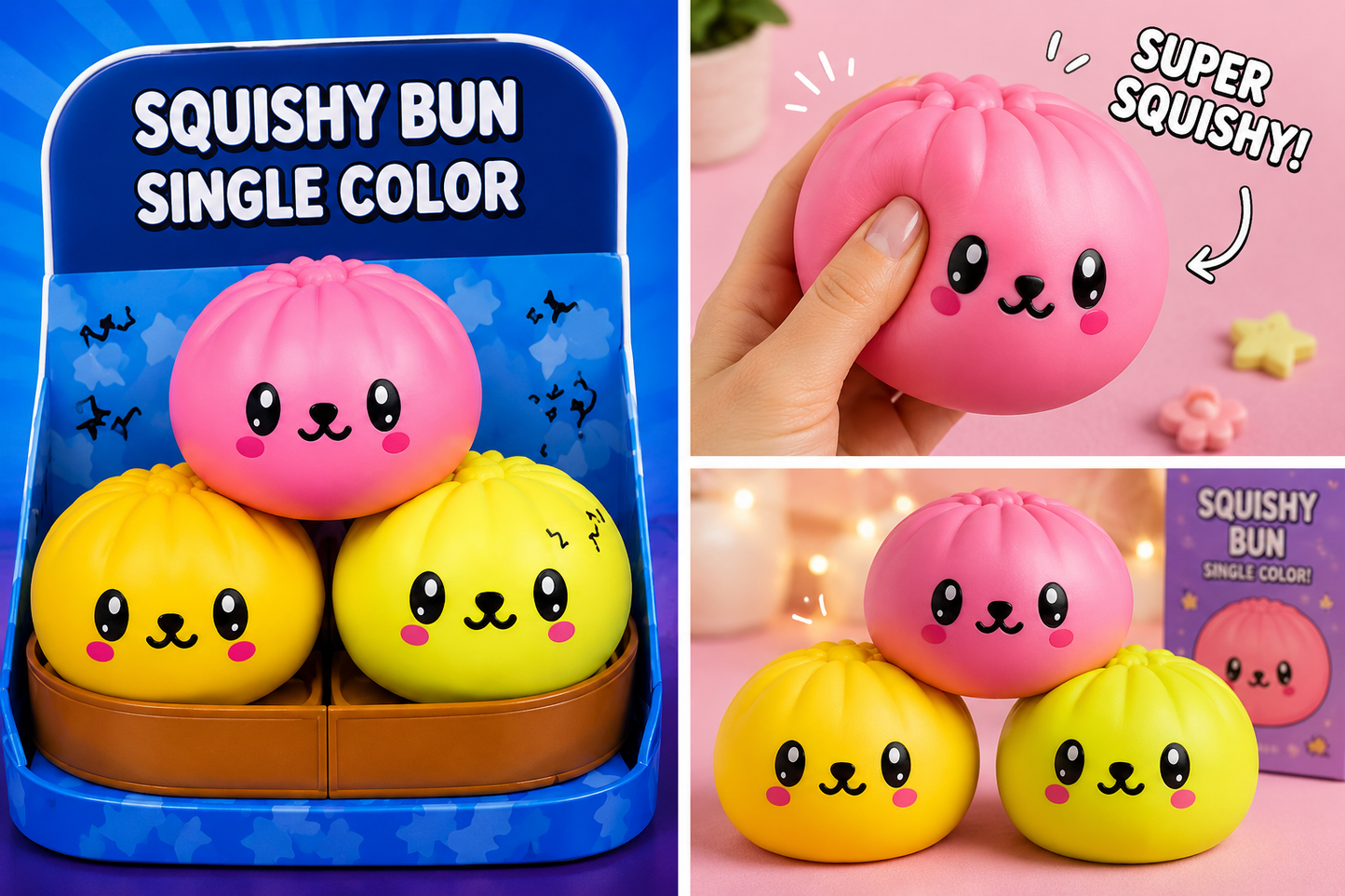 Dumpling Squishy bun single color blind box ca. 8,5 cm.
