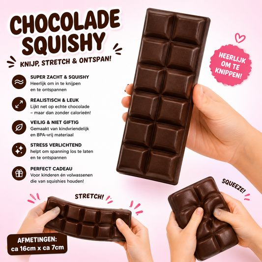 Chocolade Squishy – Zachte Stressbal & Fidget Speelgoed